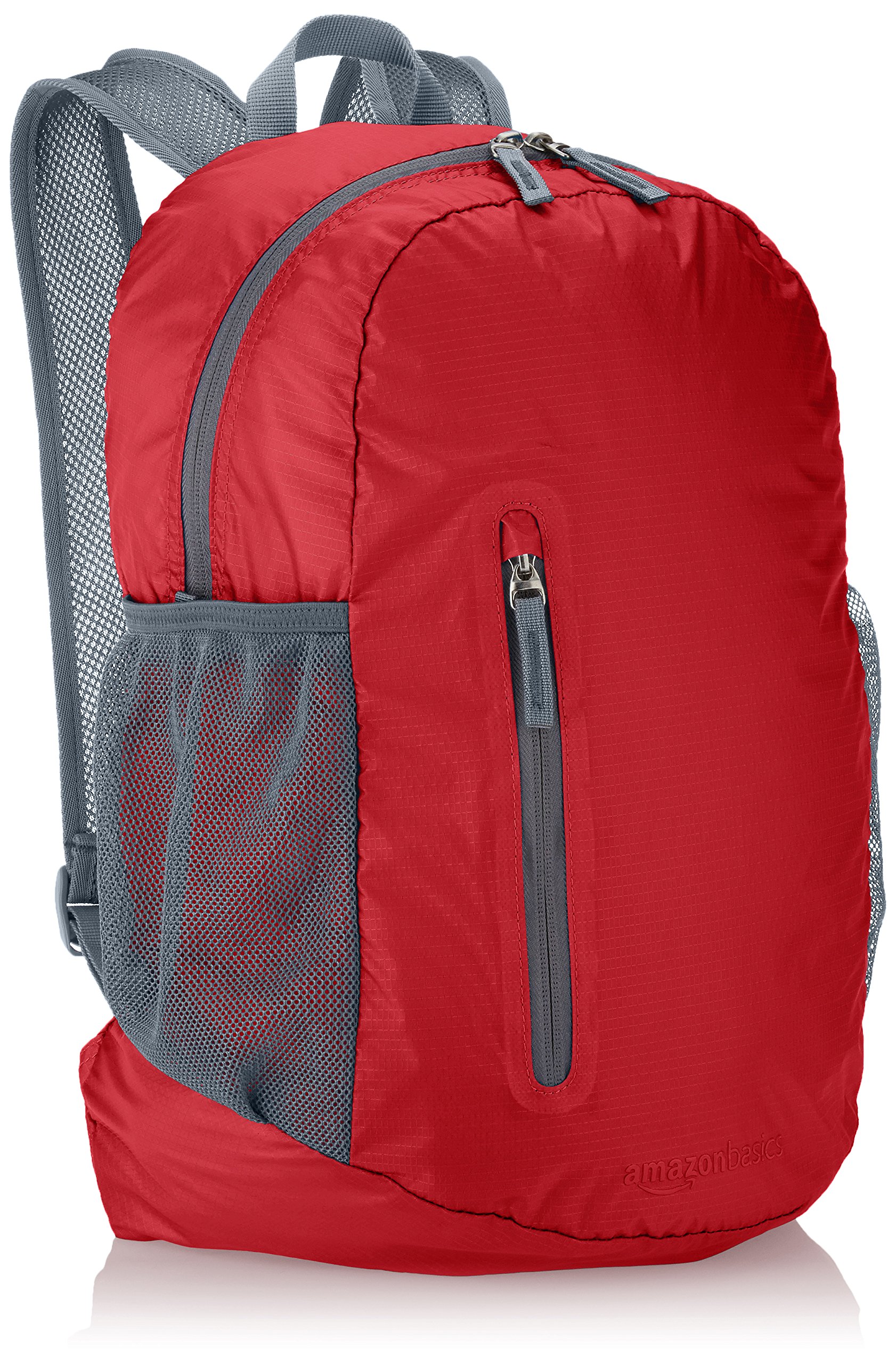 AmazonBasics 可摺疊遠足背囊｜25 L・紅色