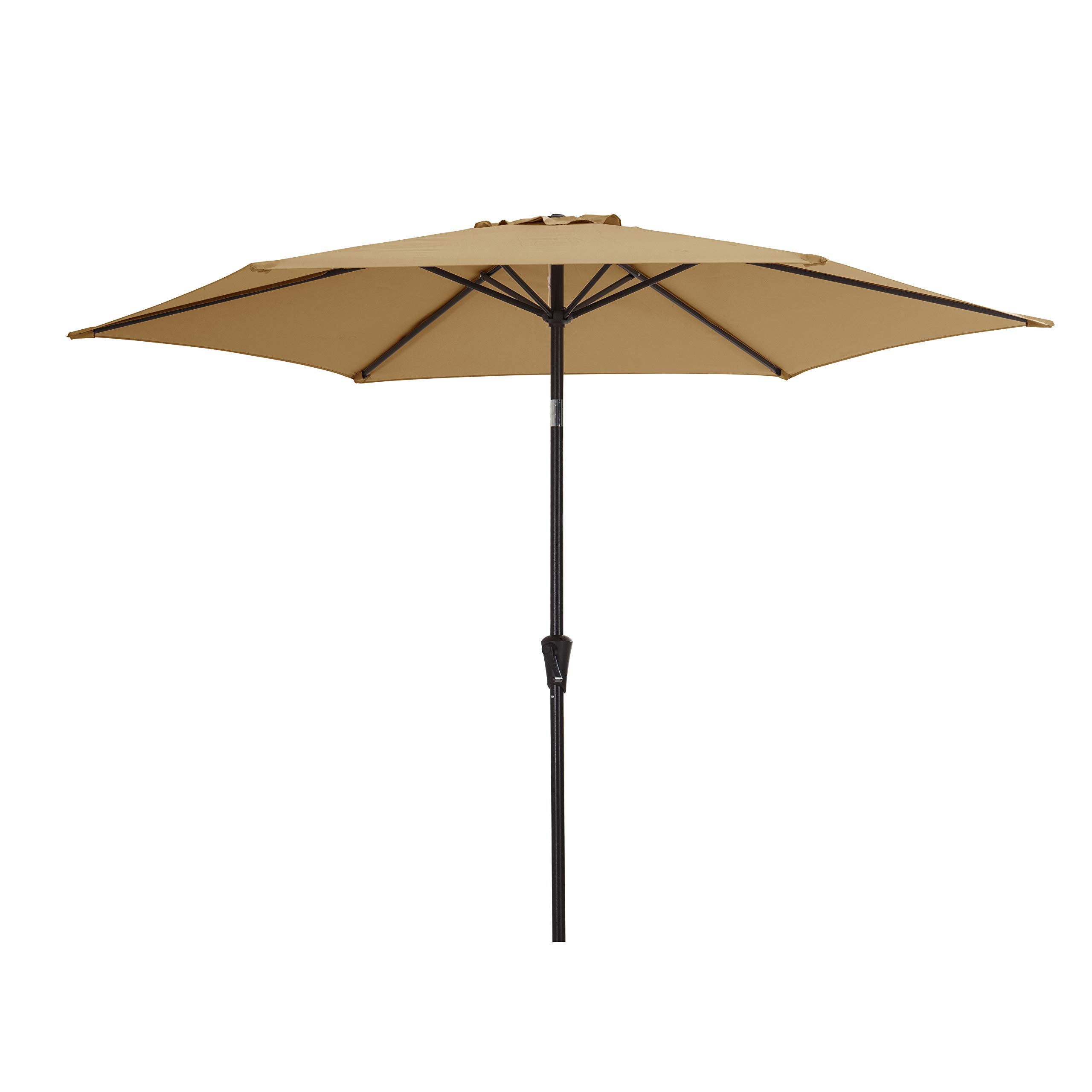 AmazonBasics 庭院鋼架遮陽傘｜9 ft・灰褐色・不含底座
