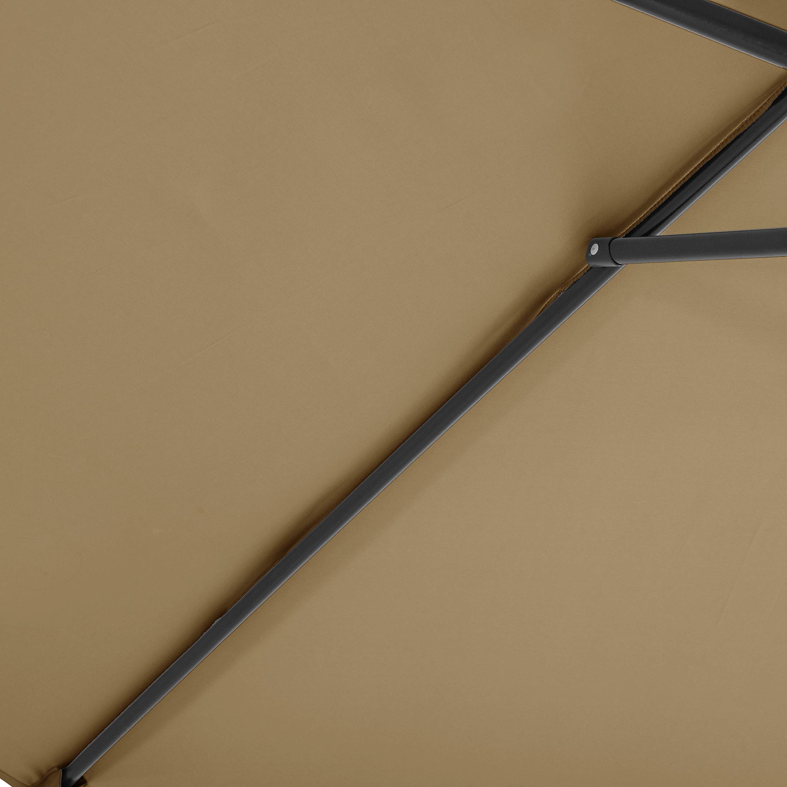 AmazonBasics 庭院鋼架遮陽傘｜9 ft・灰褐色・不含底座・圖片 2